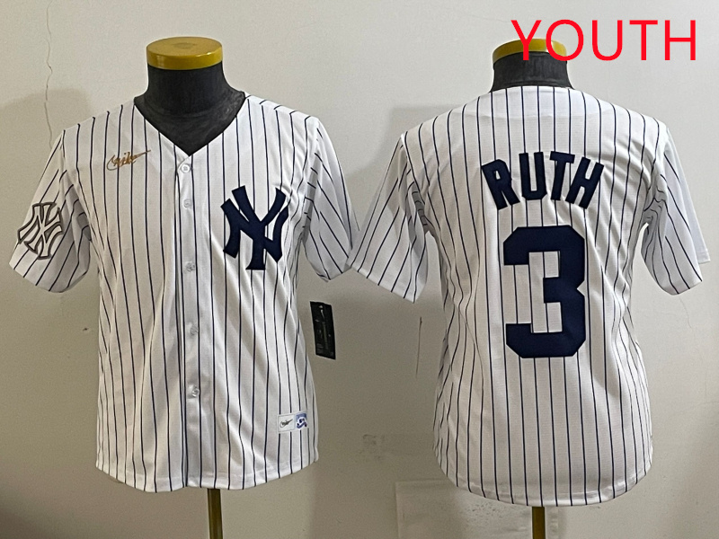 Youth New York Yankees 3 Ruth White 2025 Nike MLB jersey style 25